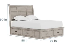 Mor Furniture Storage Beds|Beds|Sullivan Panel Bed W/ Storage In Drift Gray, Queen