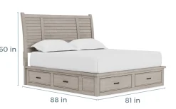 Mor Furniture Storage Beds|Beds|Sullivan Panel Bed W/ Storage In Drift Gray, Queen