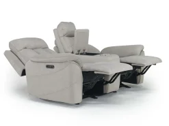 Mor Furniture Reclining Loveseats|Loveseats|Tate 2 Power Console Loveseat In Dove