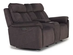 Mor Furniture Reclining Loveseats|Loveseats|Tate 2 Power Console Loveseat In Dove