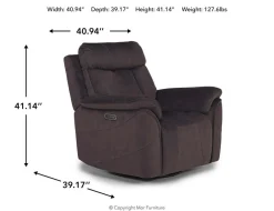 Mor Furniture Recliners|Tate Power Gliding Recliner In Dove