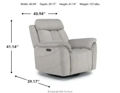 Mor Furniture Recliners|Tate Power Gliding Recliner In Dove