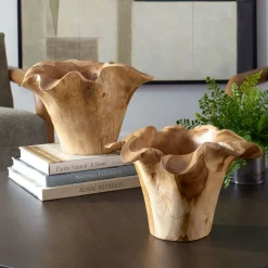 Mor Furniture Trays & Boxes|Teakflow Bowl In Brown