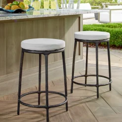 Mor Furniture Counter Height Stools|Barstools|Thayer Outdoor Counter Height Stool In Bronze