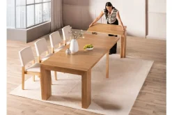 Mor Furniture Seating For 4|Transformer Table Dining Sets|Transformer Extendable Dining Table & 4 Chairs In Scandinavian Oak