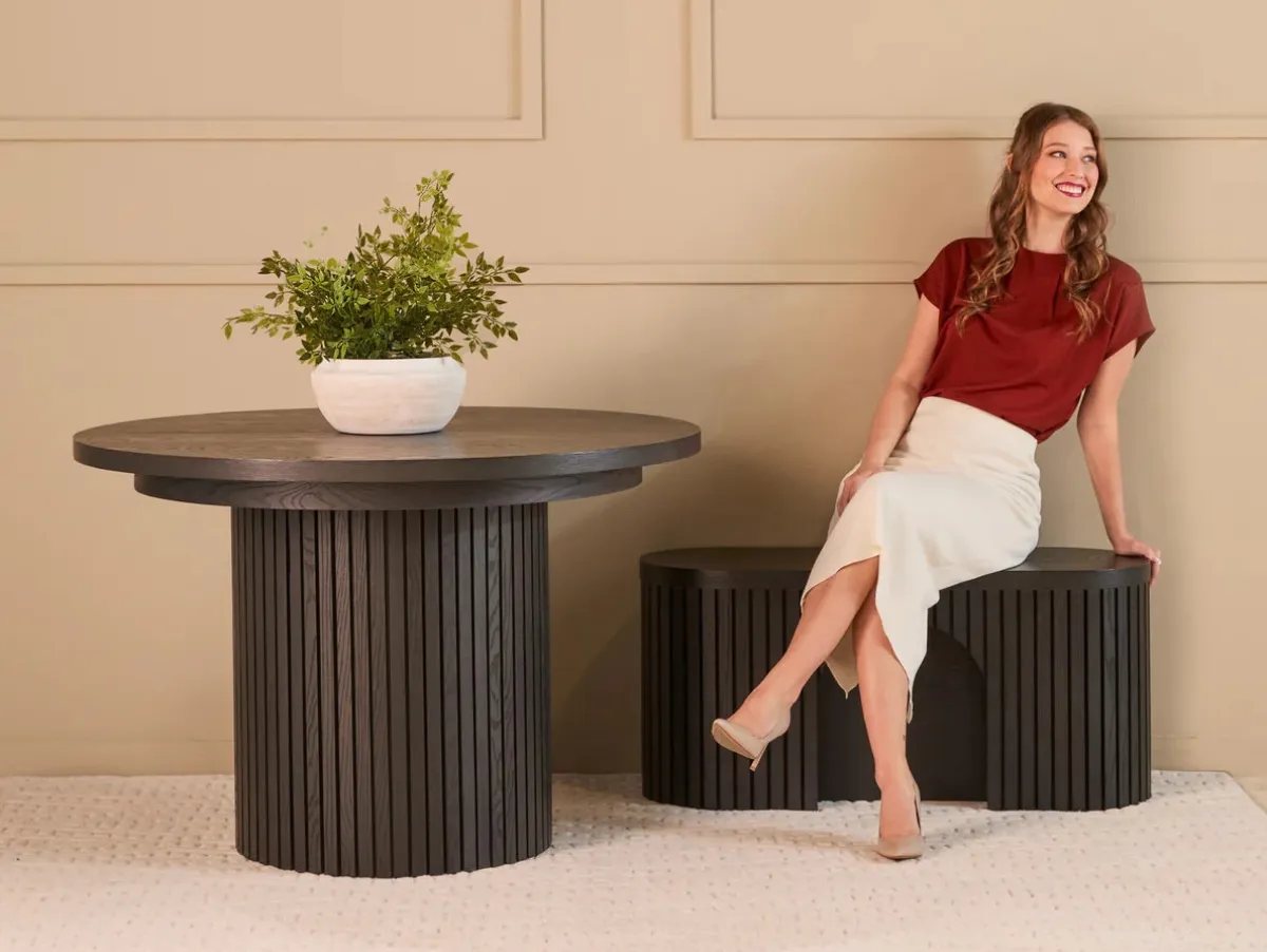 Mor Furniture Round Dining Tables|Dining Tables|Transformer Round Extendable Dining Table In Scandinavian Oak