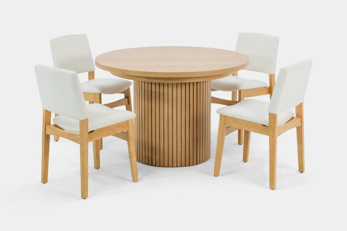 Mor Furniture Round Dining Tables|Dining Tables|Transformer Round Extendable Dining Table In Scandinavian Oak