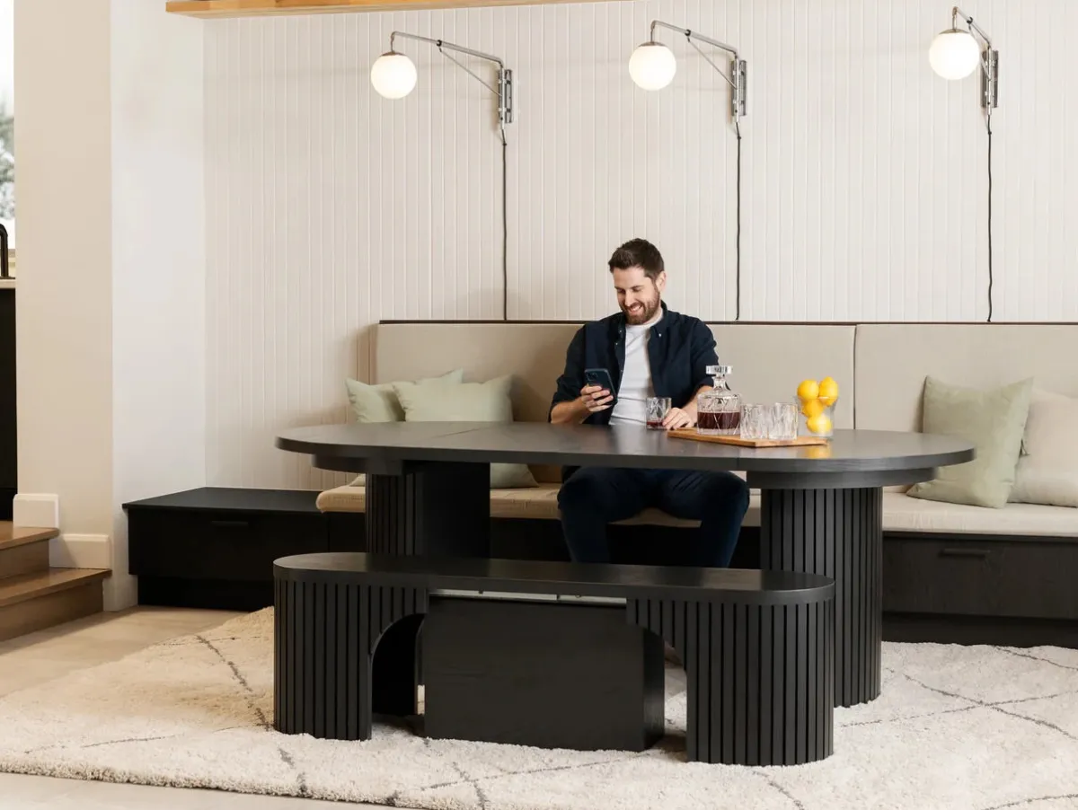 Mor Furniture Round Dining Tables|Dining Tables|Transformer Round Extendable Dining Table In Scandinavian Oak