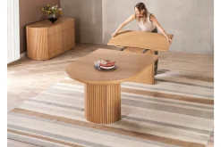 Mor Furniture Seating For 4|Transformer Table Dining Sets|Transformer Round Extendable Dining Table & 4 Chairs In Scandinavian Oak