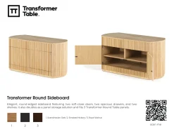 Mor Furniture Sideboards, Buffets & Hutches|Transformer Round Server In Scandinavian Oak