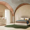 Mor Furniture Bedroom Sets|Tullia Upholstered Bed W/ Storage, Dresser, Mirror & Nightstand In Pearl Line/Eco Stone, Queen