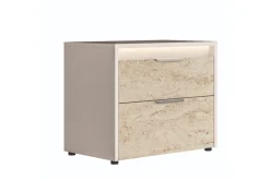 Mor Furniture Bedroom Sets|Tullia Upholstered Bed W/ Storage, Dresser, Mirror & Nightstand In Pearl Line/Eco Stone, Queen