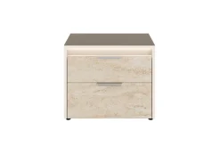 Mor Furniture Bedroom Sets|Tullia Upholstered Bed W/ Storage, Dresser, Mirror & Nightstand In Pearl Line/Eco Stone, Queen