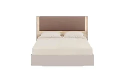 Mor Furniture Bedroom Sets|Tullia Upholstered Bed W/ Storage, Dresser, Mirror & Nightstand In Pearl Line/Eco Stone, Queen