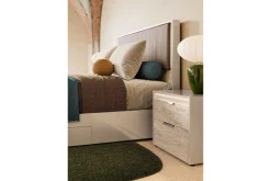 Mor Furniture Storage Beds|Upholstered Beds|Tullia Upholstered Panel Bed W/ Storage In Pearl Line/Eco Stone, Queen