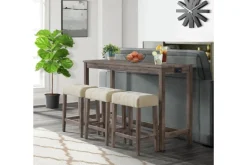 Mor Furniture Counter Height Dining Sets|Turner Counter Height Sofa Bar Table W/ 3 Stools In Gray