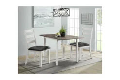 Mor Furniture Seating For 2|Dining Room Sets|Tuttle Dining Table & 2 Chairs In White