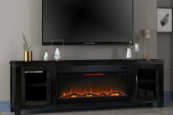 Mor Furniture Fireplace Tv Stands|Fireplaces|Tybee Fireplace Console In Black, 85 Inch
