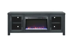 Mor Furniture Fireplace Tv Stands|Fireplaces|Tybee Fireplace Console In Black, 85 Inch