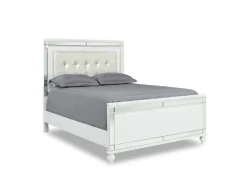 Mor Furniture Bedroom Sets|Valentino Panel Bed, Dresser, Mirror & Nightstand In Silver, Twin