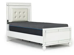 Mor Furniture Beds|Valentino Panel Bed In White, Twin