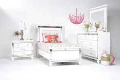 Mor Furniture Beds|Valentino Panel Bed In White, Twin