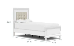 Mor Furniture Beds|Valentino Panel Bed In White, Twin