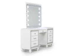 Mor Furniture Vanities & Mirrors|Valentino Vanity & Mirror In Silver