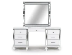 Mor Furniture Vanities & Mirrors|Valentino Vanity & Mirror In Silver
