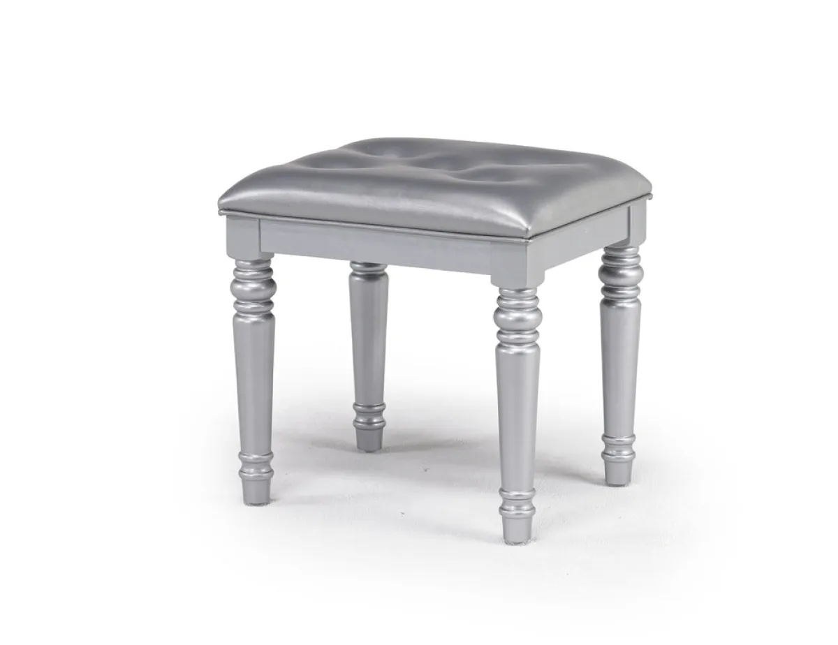 Mor Furniture Vanities & Mirrors|Valentino Vanity, Mirror & Stool In Silver