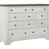 Mor Furniture Dressers & Chests|Valley Ridge Dresser In White Gray Finish
