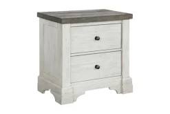 Mor Furniture Nightstands|Valley Ridge Nightstand In White Gray Finish