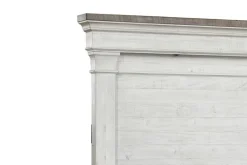 Mor Furniture Beds|Valley Ridge Panel Bed In White Gray Finish, Queen