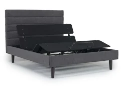 Mor Furniture Adjustable Foundations|Vista Upholstered Adjustable Foundation Bed In Charcoal, Full