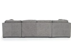 Mor Furniture Sectionals|Vivian Full Pullout Dual Chaise Sectional In Gray Fabric, Right Facing