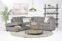Mor Furniture Sleeper Sofas|Sectionals|Vivian Full Pullout Sofa Sleeper Tux Chaise In Gray, Left Facing Gray Vif