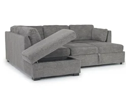 Mor Furniture Sleeper Sofas|Sectionals|Vivian Full Pullout Sofa Sleeper Tux Chaise In Gray, Left Facing Gray Vif