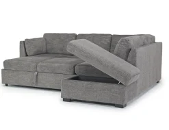 Mor Furniture Sleeper Sofas|Sectionals|Vivian Full Pullout Sofa Sleeper Tux Chaise In Gray, Left Facing Gray Vif