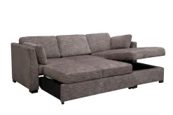Mor Furniture Sleeper Sofas|Sofas|Vivian Full Pullout Sofa Chaise In Gray Fabric, Left Facing Gray Vif