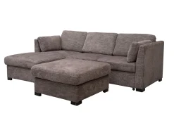 Mor Furniture Sleeper Sofas|Sofas|Vivian Full Pullout Sofa Chaise In Gray Fabric, Left Facing Gray Vif
