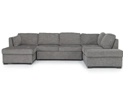 Mor Furniture Sleeper Sofas|Sectionals|Vivian Full Pullout Tux Chaise Sectional W/ Storage In Gray, Left Facing