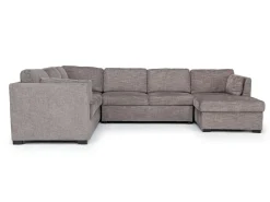 Mor Furniture Sleeper Sofas|Sectionals|Vivian Full Pullout Tux Chaise Sectional W/ Storage In Gray, Left Facing