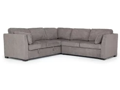 Mor Furniture Sleeper Sofas|Sectionals|Vivian Full Tux Sleeper Sectional In Gray Fabric, Left Facing