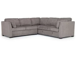 Mor Furniture Sleeper Sofas|Sectionals|Vivian Full Tux Sleeper Sectional In Gray Fabric, Left Facing