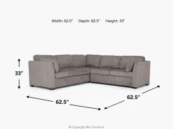 Mor Furniture Sleeper Sofas|Sectionals|Vivian Full Tux Sleeper Sectional In Gray Fabric, Left Facing