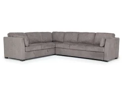 Mor Furniture Sleeper Sofas|Sectionals|Vivian Full Tux Sleeper Sectional In Gray Fabric, Left Facing