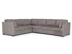 Mor Furniture Sleeper Sofas|Sectionals|Vivian Queen Tux Sleeper Sectional W/ Drop Down Table In Handwoven Pewter, Right Facing