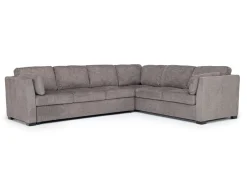 Mor Furniture Sleeper Sofas|Sectionals|Vivian Queen Tux Sleeper Sectional W/ Drop Down Table In Handwoven Pewter, Right Facing
