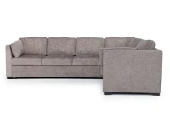 Mor Furniture Sleeper Sofas|Sectionals|Vivian Queen Tux Sleeper Sectional W/ Drop Down Table In Handwoven Pewter, Right Facing