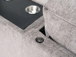 Mor Furniture Sleeper Sofas|Sectionals|Vivian Queen Tux Sleeper Sectional W/ Drop Down Table In Handwoven Pewter, Right Facing